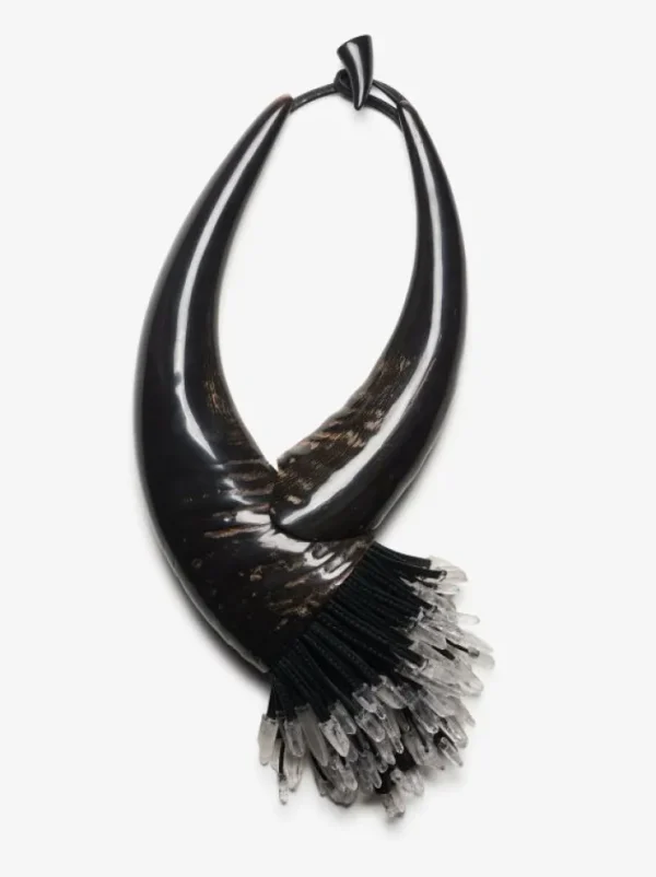 Monies Showpiece: horn, mountain crystal
