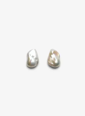 Monies Stud earrings: baroque pearls,bone