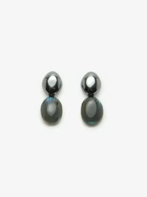 Monies Stud earrings: hematite, labradorite