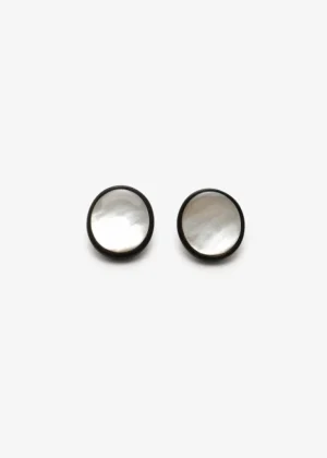 Monies Stud earrings: mother of pearl, ebony