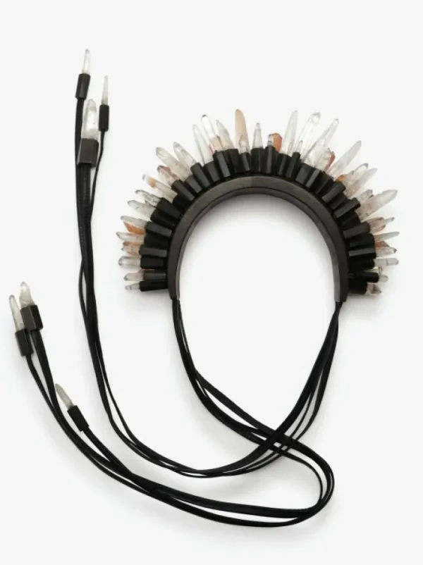 Monies 50th anniversary head piece: bog oak, mountain crystal